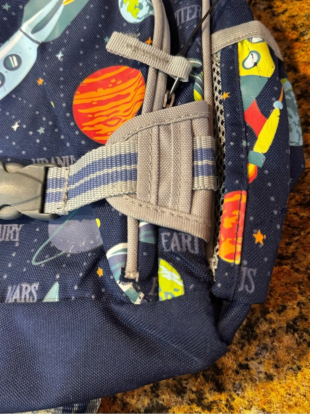Pottery Barn Kids Mackenzie Small Backpack Navy Solar System Planets Rocket Ship